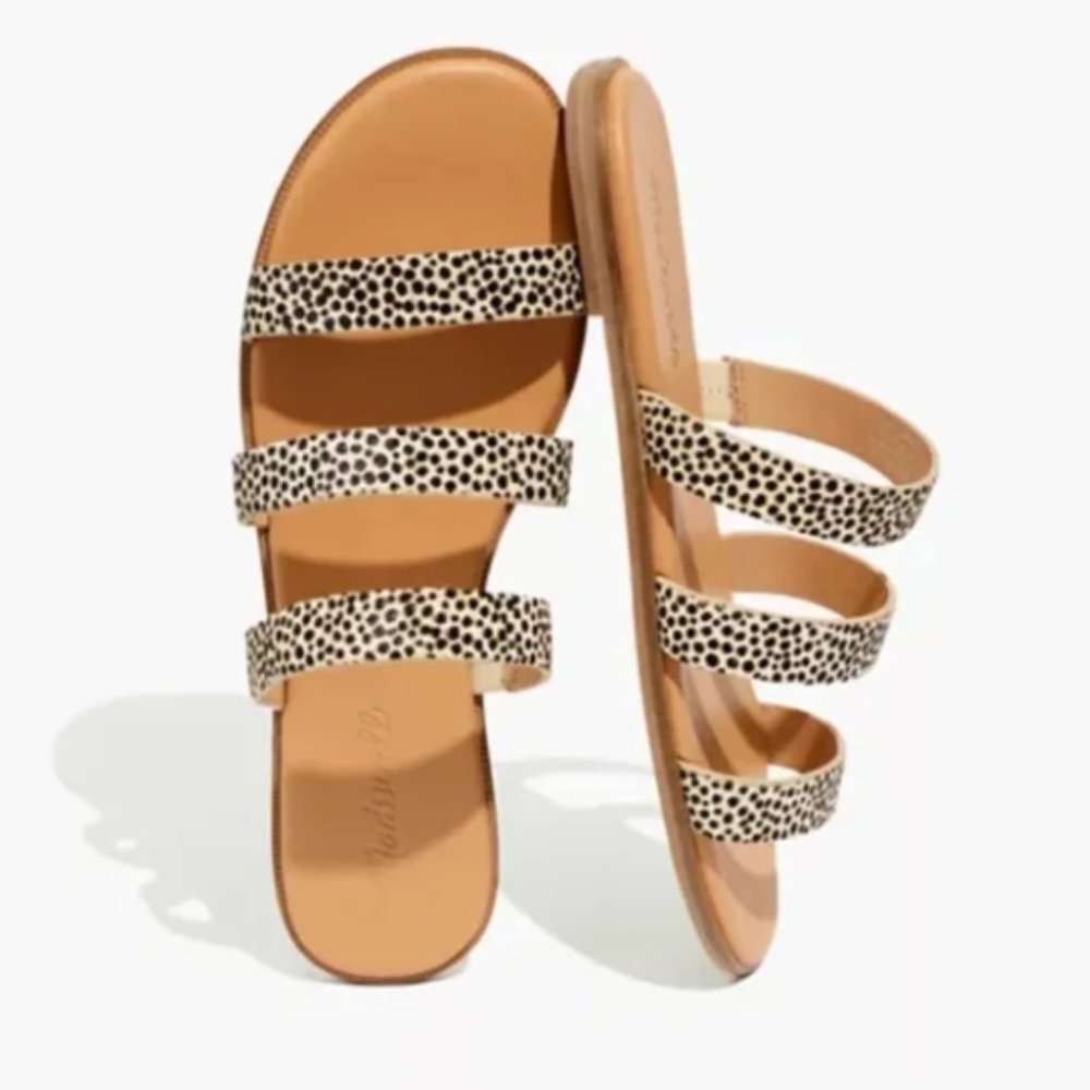 Madewell Ilana Slide Sandal In Spot Dot Calf Hair